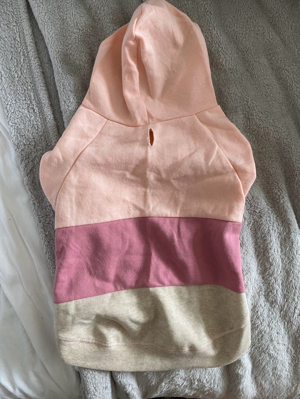 Colorblock Pink & Cream Dog Hoodie
